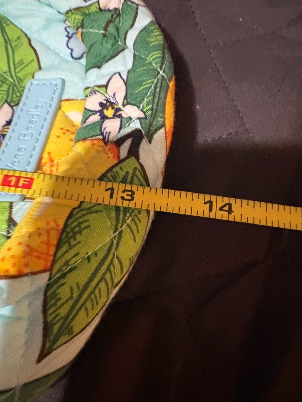 Vera Bradley Lemon Print Quilted Crossbody Sling in Light Blue and Yellow - Picture 6 of 9